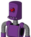 Purple Automaton With Cylinder Head And Pipes Mouth And Angry Cyclops Eye