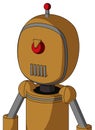 Yellowish Droid With Bubble Head And Vent Mouth And Angry Cyclops And Single Led Antenna