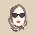 Portrait of stylish fashionable girl wearing headscarf and sunglasses. Royalty Free Stock Photo