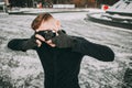 Portrait of stylish handsome man with camera Royalty Free Stock Photo