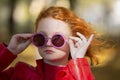 Portrait of a stylish red-haired girl Royalty Free Stock Photo