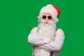 Portrait of stylish Santa Claus on color background Royalty Free Stock Photo