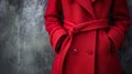 portrait of stylish woman in red jacket, beautiful lady in red coat, fashion concept