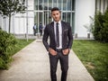 Stylish handsome young man wearing business suit Royalty Free Stock Photo