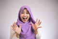 Muslim Lady Shows Excited Gesture Royalty Free Stock Photo