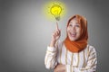 Muslim Woman Having Bright Idea