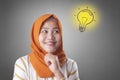 Muslim Woman Having Bright Idea