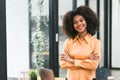Portrait of successful and confident black businesswoman. A beautiful young African American woman, smiling at the Royalty Free Stock Photo