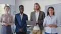 Portrait of successful diverse international business team posing at office Royalty Free Stock Photo