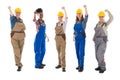 Portrait Of Successful Female Carpenters Standing In Row Royalty Free Stock Photo