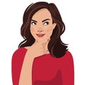 Portrait of a successful girl with arms crossed. Business woman smiling. Vector flat illustration Royalty Free Stock Photo