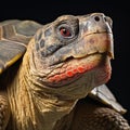 Portrait of a Sulcata Tortoise (Geochelone sulcata)