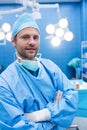 Portrait of surgeon standing in operation room Royalty Free Stock Photo