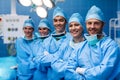 Portrait of surgeons standing in operation room Royalty Free Stock Photo