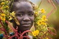 Portrait of a Surmi Woman Royalty Free Stock Photo