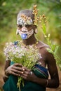 Portrait of a Surmi Woman Royalty Free Stock Photo