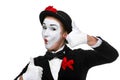 Portrait of the surprised and joyful mime Royalty Free Stock Photo