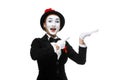 Portrait of the surprised and joyful mime Royalty Free Stock Photo