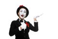 Portrait of the surprised and joyful mime Royalty Free Stock Photo