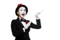 Portrait of the surprised and joyful mime Royalty Free Stock Photo