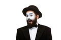 Portrait of the surprised mime with open mouth Royalty Free Stock Photo