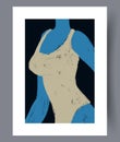 Portrait swimsuit feminine body wall art print