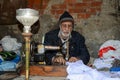 Portrait of a Tailor in the Famous Food Street, Lahore, Pakistan Royalty Free Stock Photo