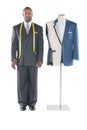 Portrait of tailor in formal wear standing besides a dummy Royalty Free Stock Photo