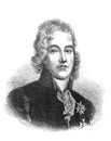 Portrait Talleyrand Prince Benevento, French politician and diplomat in the old book The Essays in Newest History, by I.I.
