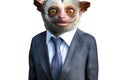 Portrait of Tarsier in a business suit - Digital 3D Illustration on white background