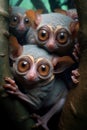 Portrait of a Tarsier in the jungle. Asian animals