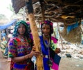 Portrait of tattooed Mbororo aka Wodaabe tribe woman Poli, Cameroon Royalty Free Stock Photo