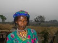 Portrait of tattooed Mbororo aka Wodaabe tribe woman Poli, Cameroon Royalty Free Stock Photo