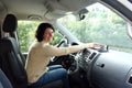 Portrait of taxi driver woman Royalty Free Stock Photo