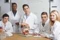 Portrait Of Teacher And Students In Biology Class Royalty Free Stock Photo