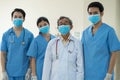 Portrait team Asian Doctors with face masks.