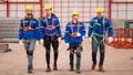 Portrait of a team of industrial workers standing together Royalty Free Stock Photo