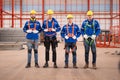 Portrait of a team of industrial workers standing together Royalty Free Stock Photo