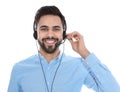 Portrait of technical support operator with headset isolated Royalty Free Stock Photo