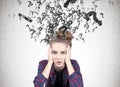 Stressed teen girl, many questions Royalty Free Stock Photo