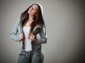 Portrait of teen girl in hooded sweatshirt