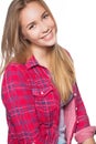 Portrait of teen girl showing dental braces. Royalty Free Stock Photo