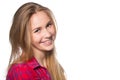 Portrait of teen girl showing dental braces. Royalty Free Stock Photo