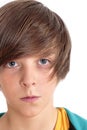 Portrait of a teenage boy, isolated on white Royalty Free Stock Photo