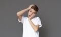 Portrait of teenage boy with psychological disorder Royalty Free Stock Photo