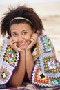 Portrait teenage girl on beach