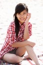 Portrait teenage girl on beach Royalty Free Stock Photo