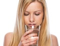 Portrait of teenage girl drinking water Royalty Free Stock Photo