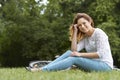 Portrait Of Teenage Girl Riding Bike In Countryside Royalty Free Stock Photo