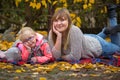 Portrait of teenage with a little girl Royalty Free Stock Photo